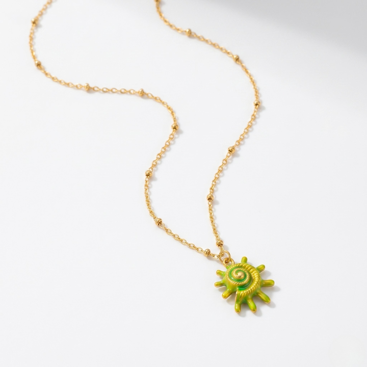 Lime Spiral Necklace
