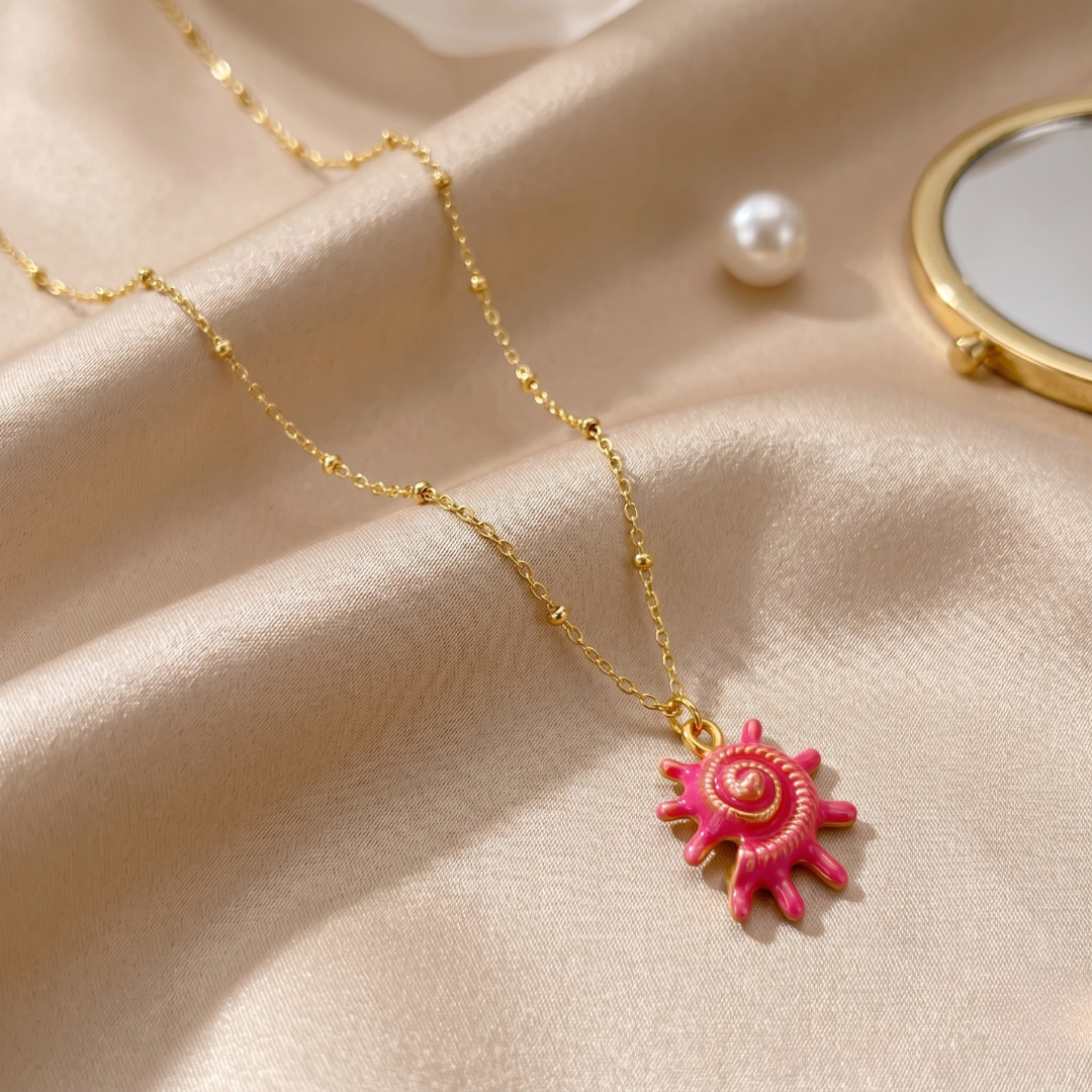 Pink Spiral Necklace