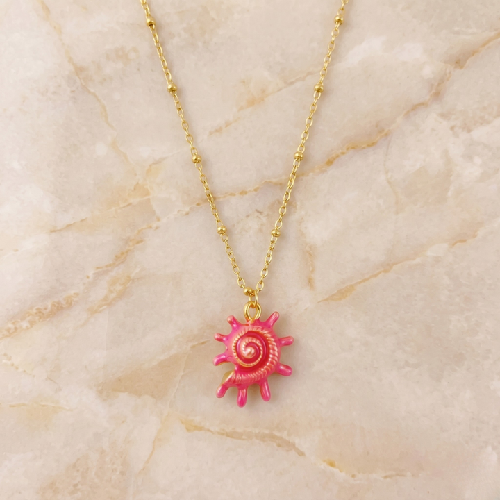 Pink Spiral Necklace
