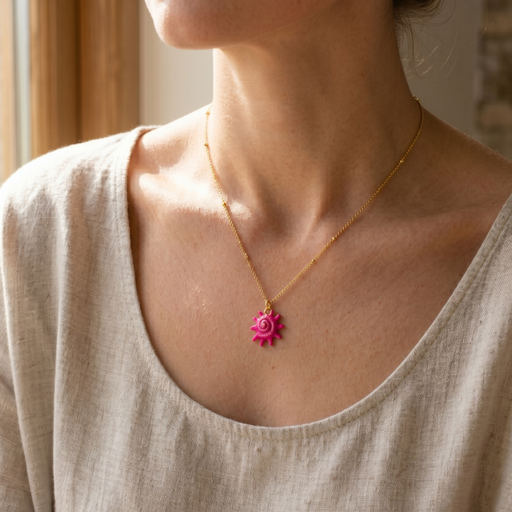 Pink Spiral Necklace