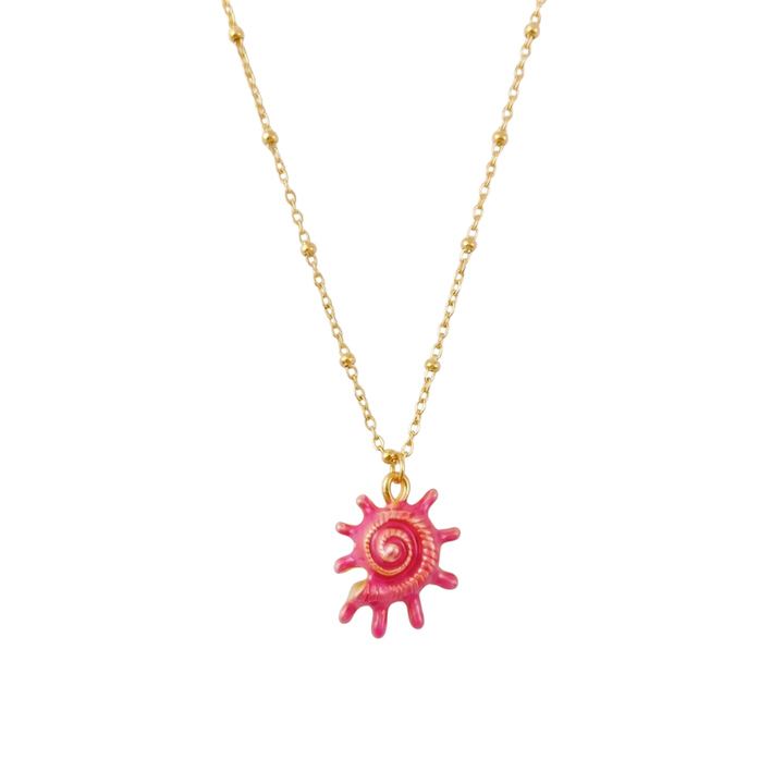 Pink Spiral Necklace