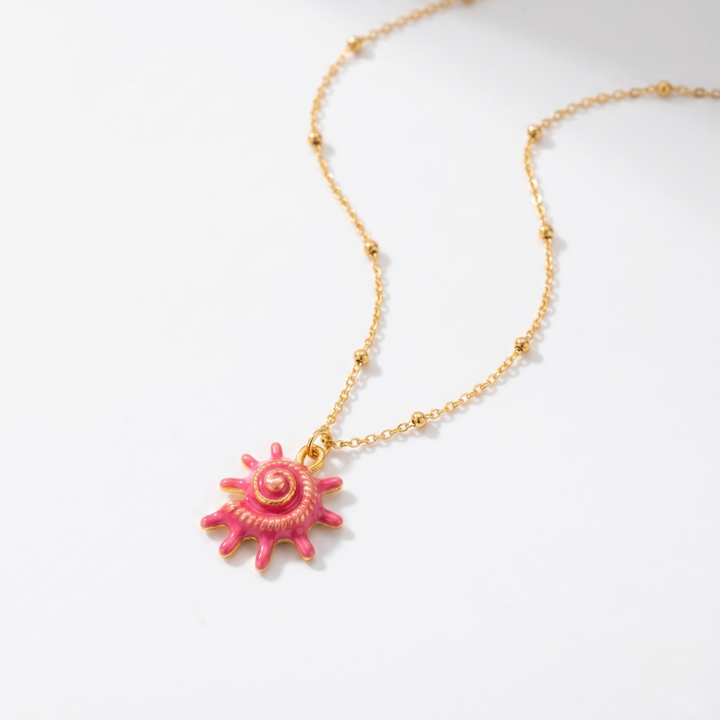 Pink Spiral Necklace