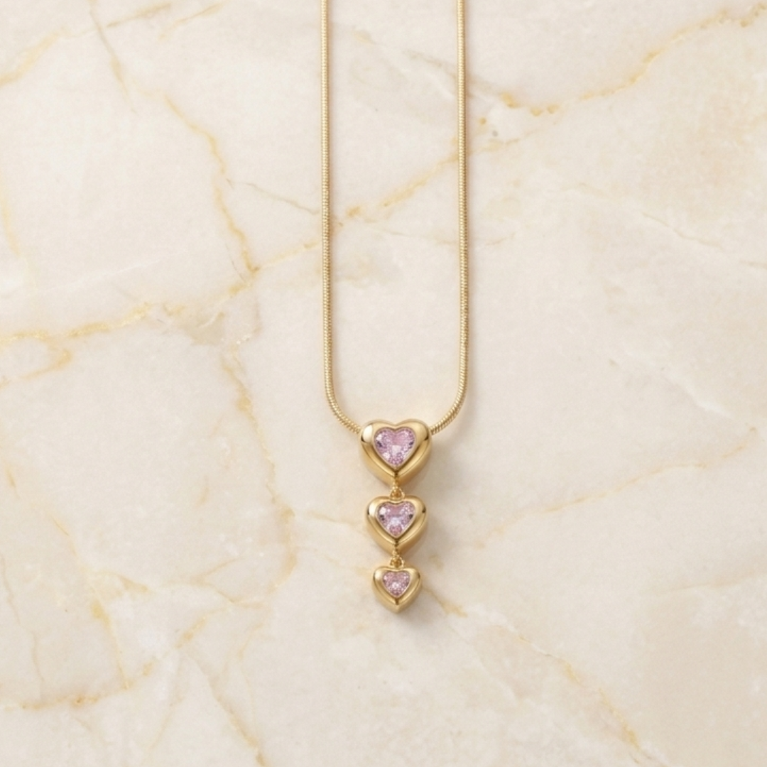 Rose Heart Drop Necklace