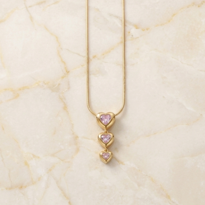 Rose Heart Drop Necklace