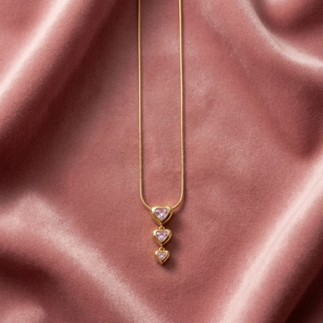 Rose Heart Drop Necklace