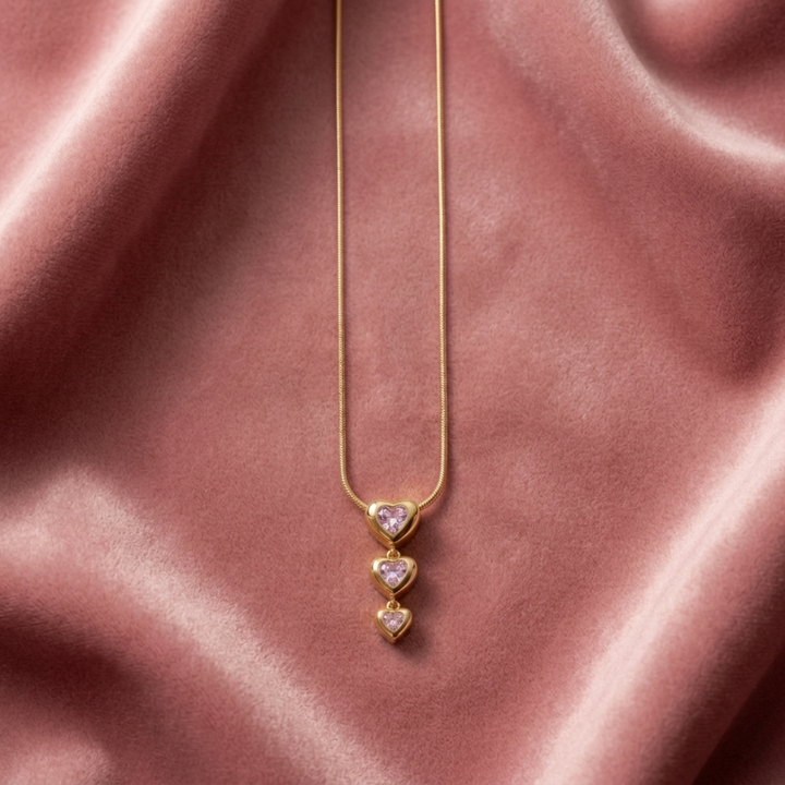 Rose Heart Drop Necklace