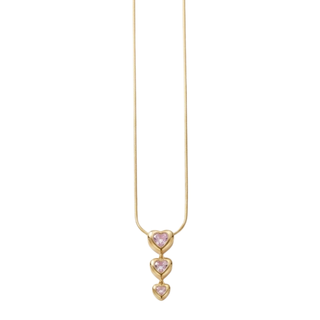 Rose Heart Drop Necklace