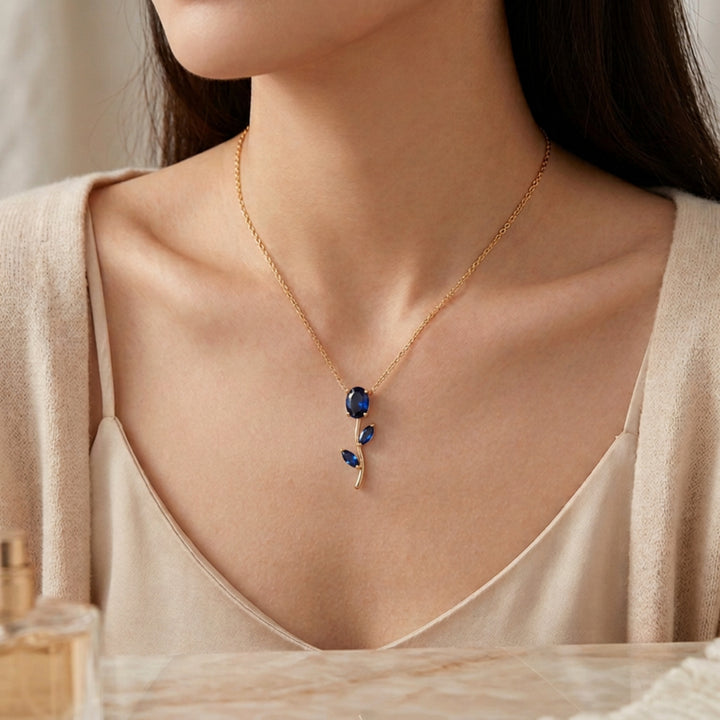 Tulip Velisse Necklace - Blue
