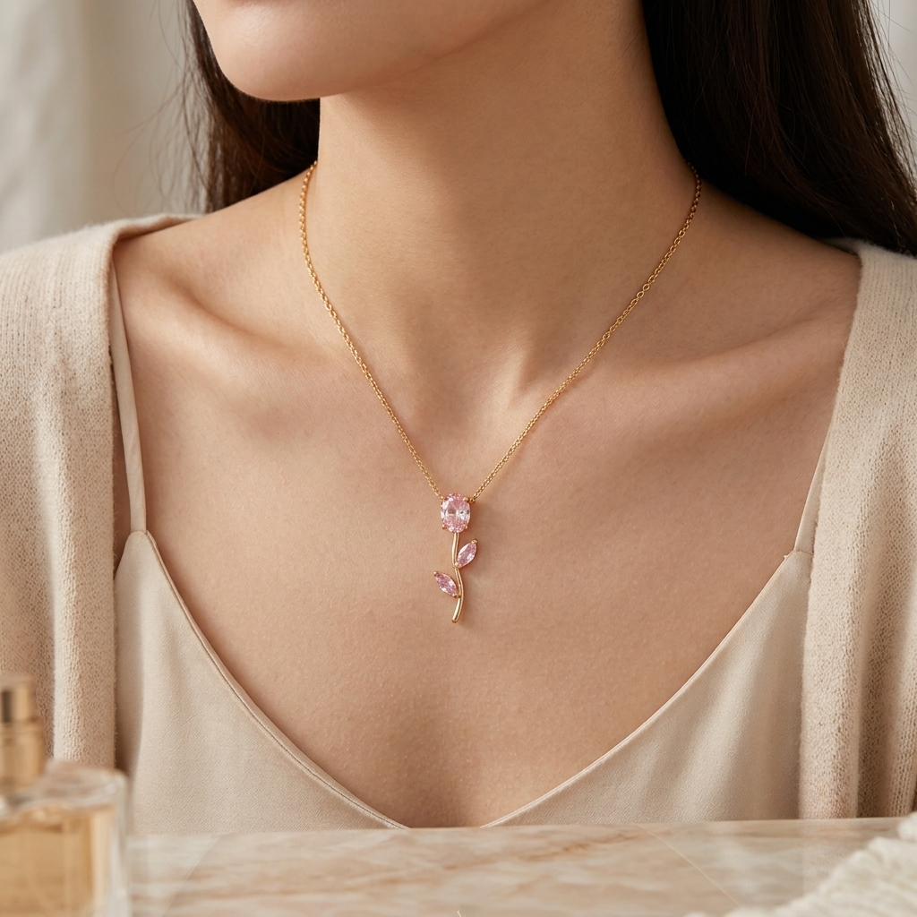Tulip Velisse Necklace - Pink