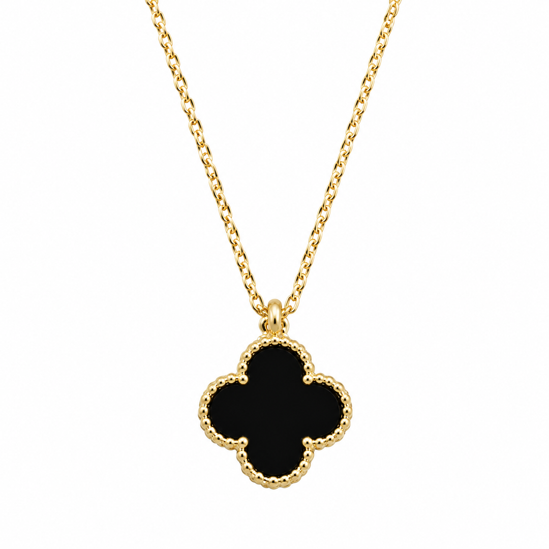 Clover Chaos Pendant Necklace - Gold-Black