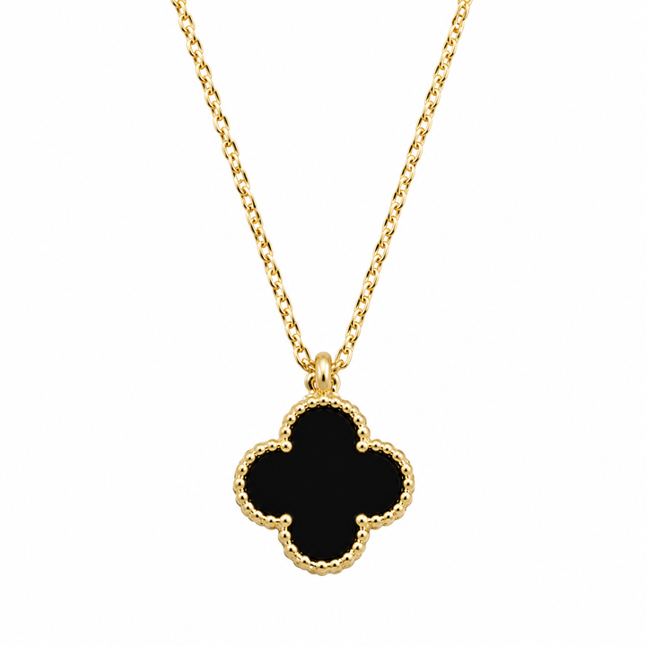 Clover Chaos Pendant Necklace - Gold-Black