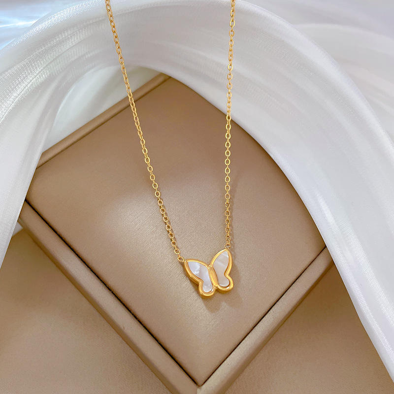 Butterfly Wink Pendant Necklace