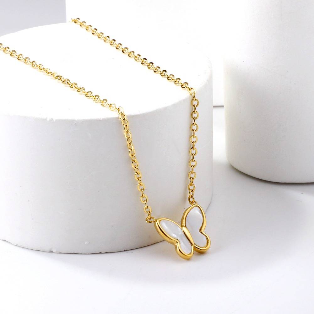 Butterfly Wink Pendant Necklace