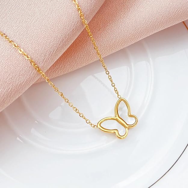 Butterfly Wink Pendant Necklace