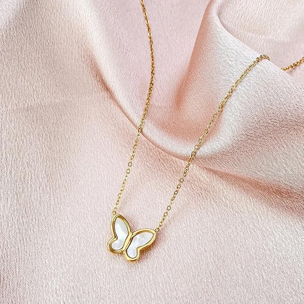 Butterfly Wink Pendant Necklace