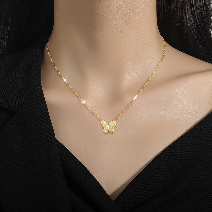 Butterfly Wink Pendant Necklace
