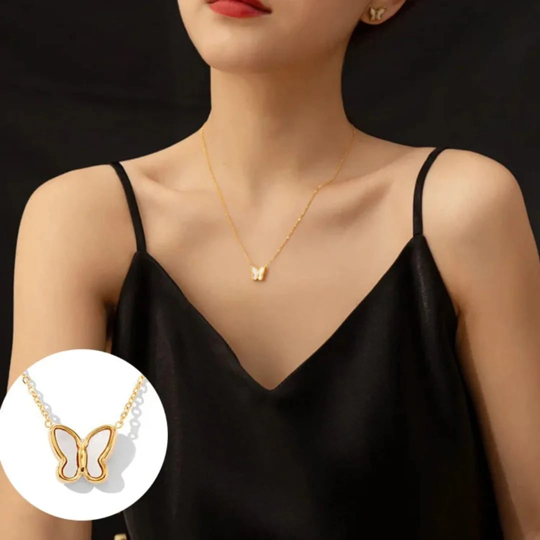 Butterfly Wink Pendant Necklace