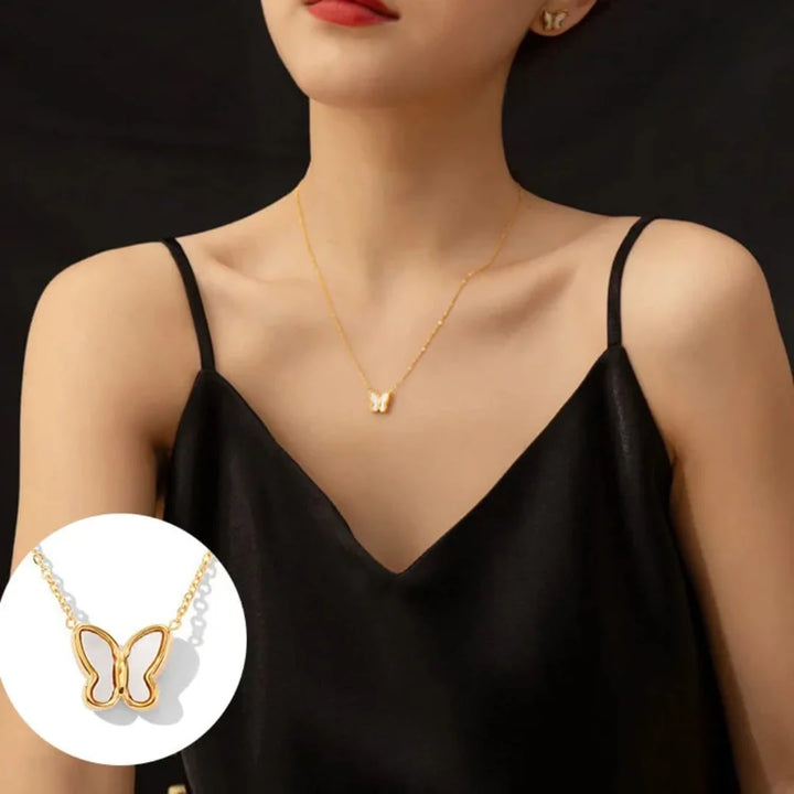 Butterfly Wink Pendant Necklace
