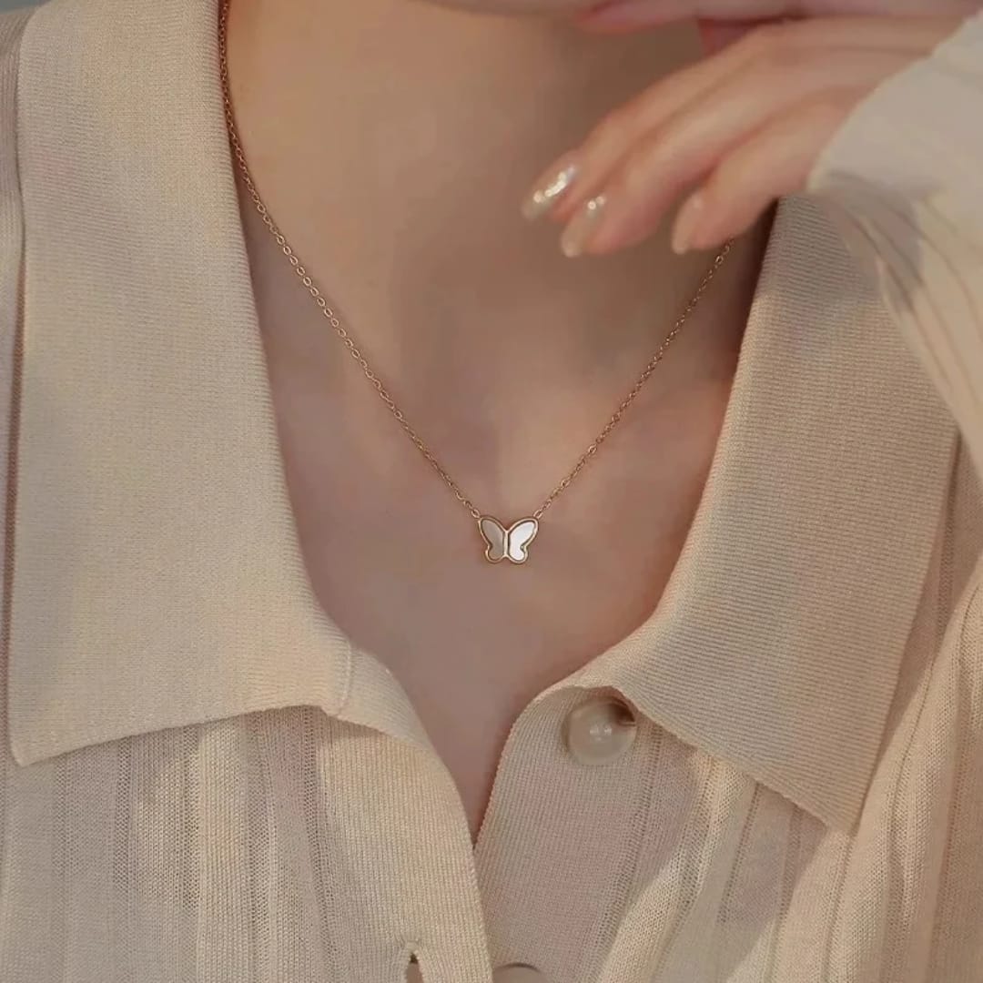Butterfly Wink Pendant Necklace