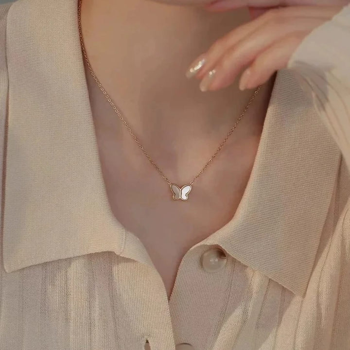 Butterfly Wink Pendant Necklace