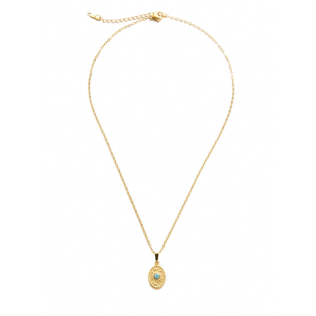 Blue Orbit Medallion Necklace