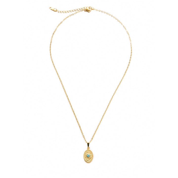 Blue Orbit Medallion Necklace