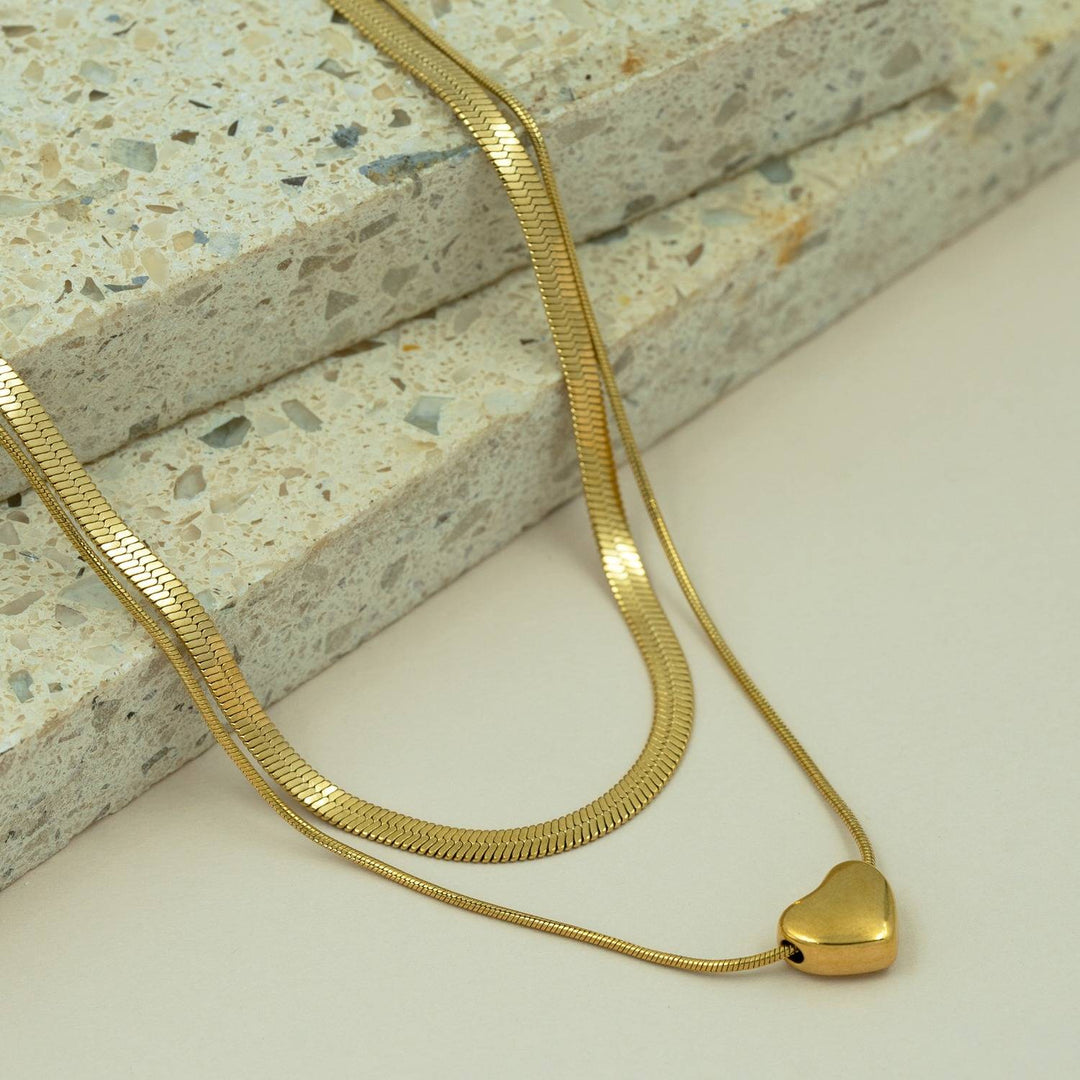 Heartzilla Dual Chain Necklace