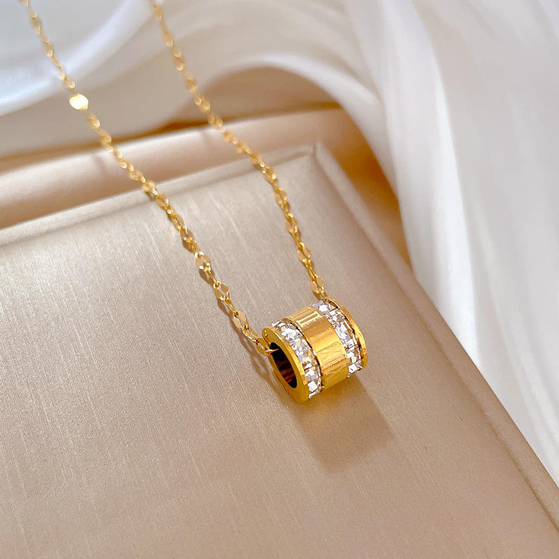 Barrel Bling Pendant Chain Necklace