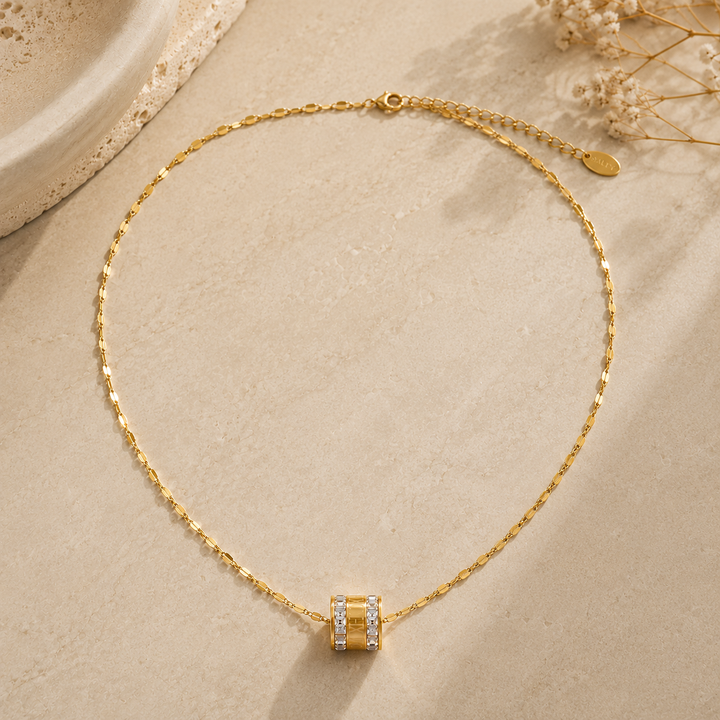 Barrel Bling Pendant Chain Necklace