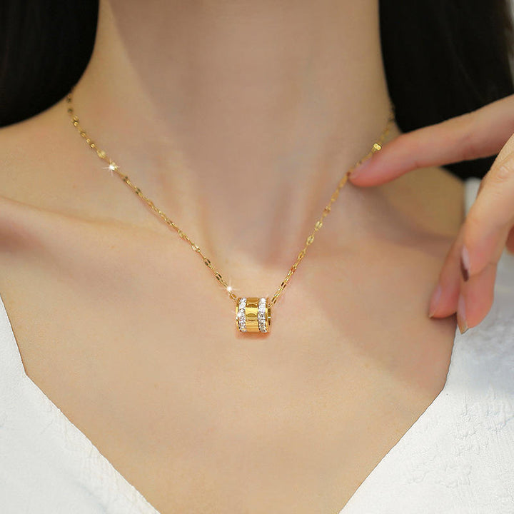 Barrel Bling Pendant Chain Necklace