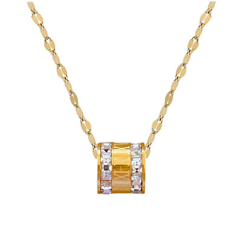 Barrel Bling Pendant Chain Necklace