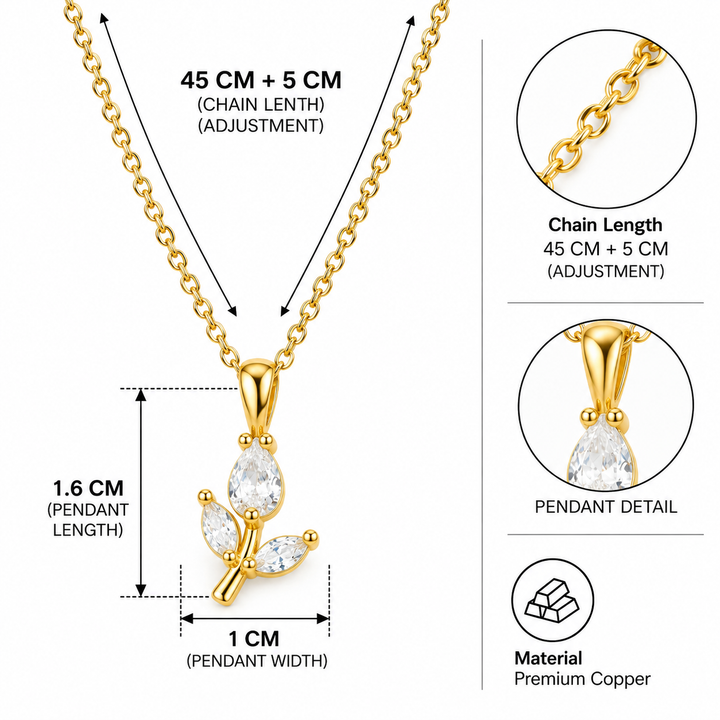 Tulip Rosebud Mini Pendant Necklace - Gold