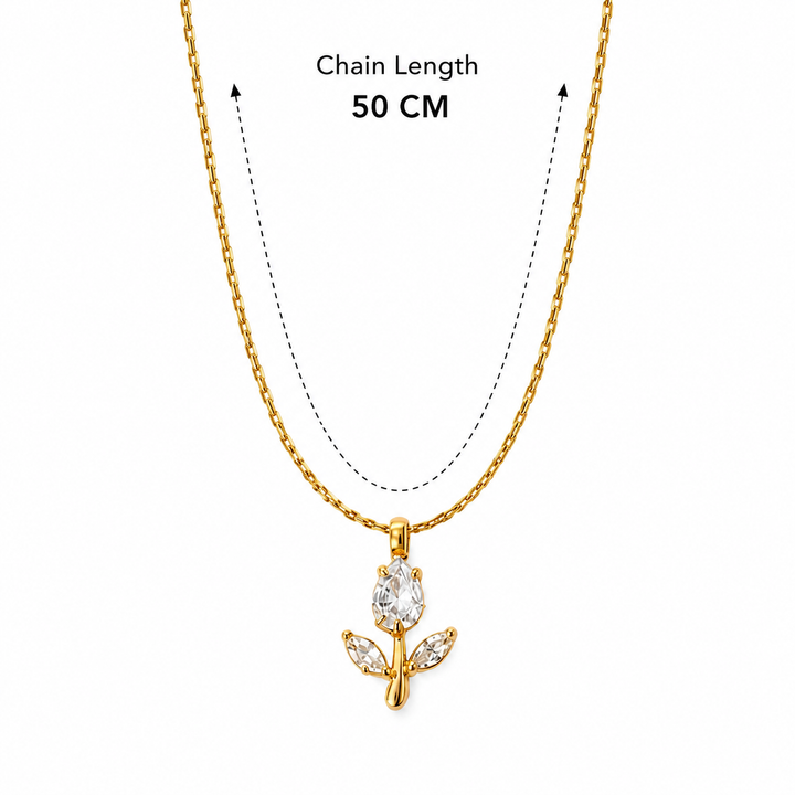 Tulip Rosebud Mini Pendant Necklace - Gold