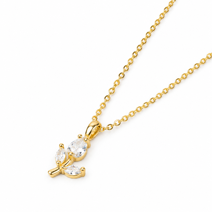 Tulip Rosebud Mini Pendant Necklace - Gold