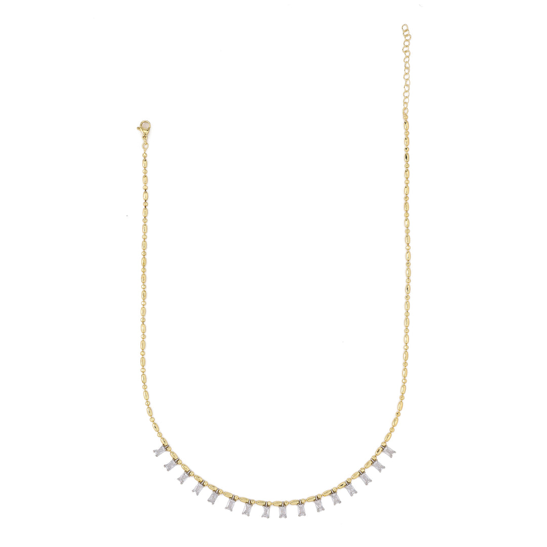 Crystal Drip Ball Chain Necklace