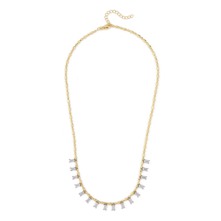 Crystal Drip Ball Chain Necklace