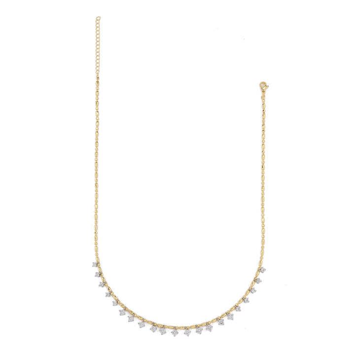 Crystal Fringe Ball Chain Necklace