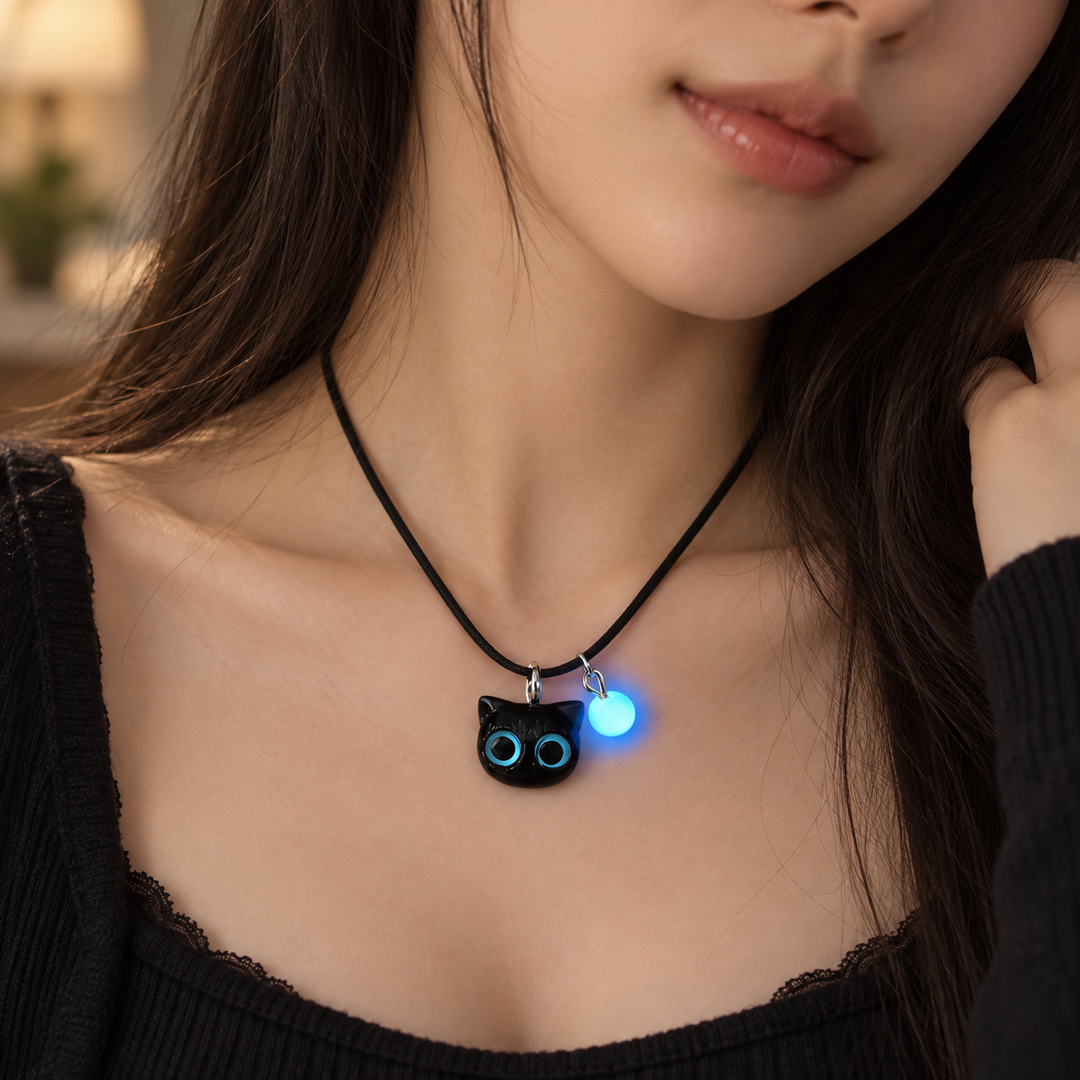 Lumi Cat Glowing Blue Necklace