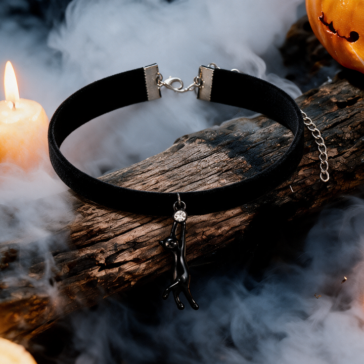 Black Cat Spellbound Choker Necklace