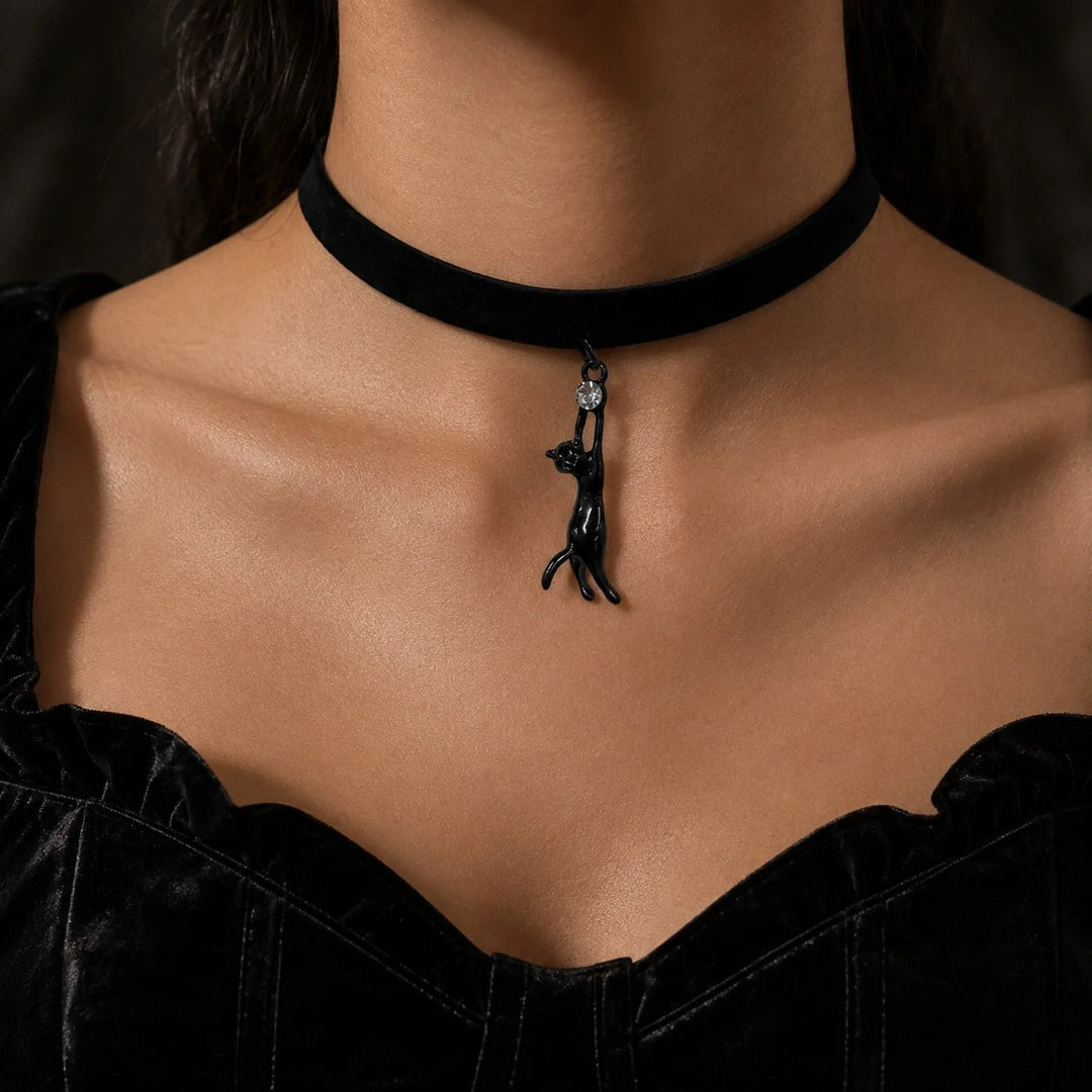 Black Cat Spellbound Choker Necklace