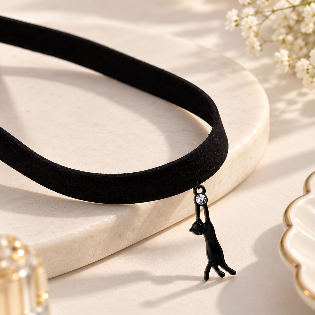 Black Cat Spellbound Choker Necklace