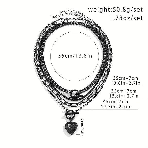 Midnight Heart Layered Necklace