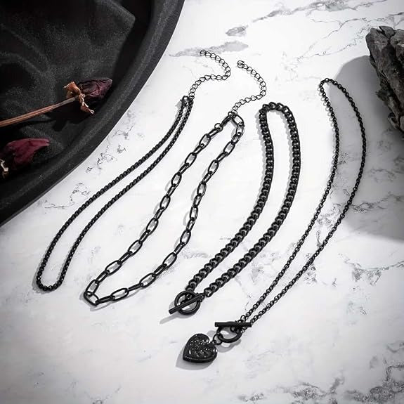 Midnight Heart Layered Necklace