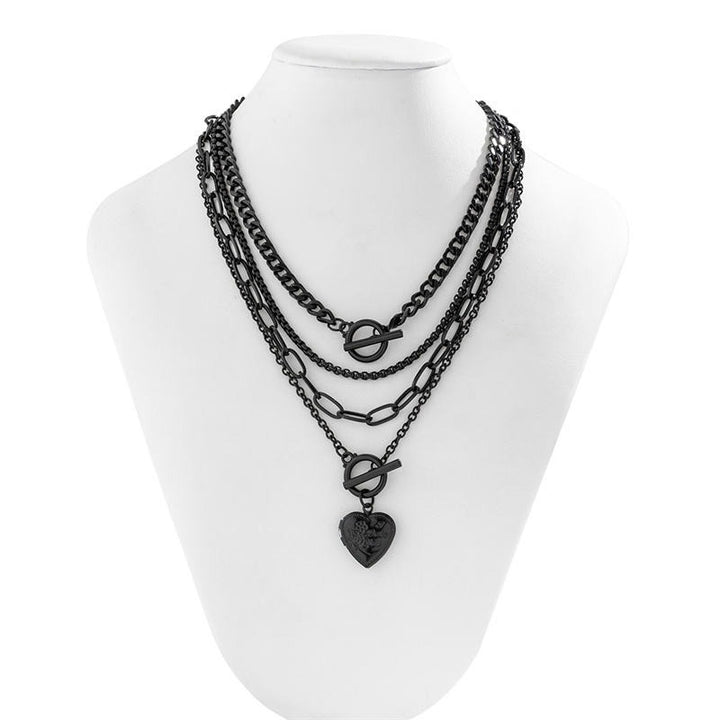 Midnight Heart Layered Necklace