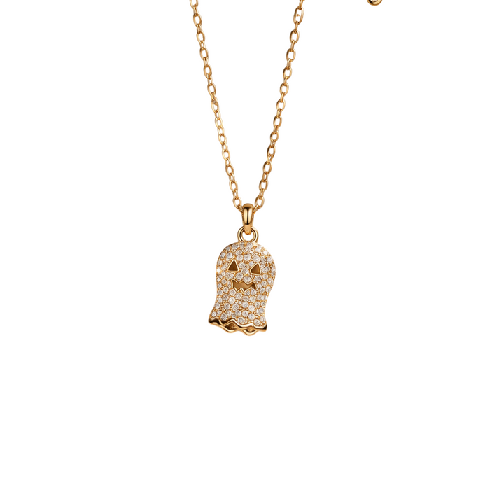 Crystal Skull Gold Toned Necklace