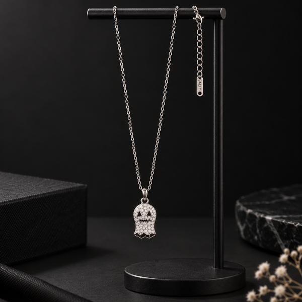Crystal Skull Silver Necklace