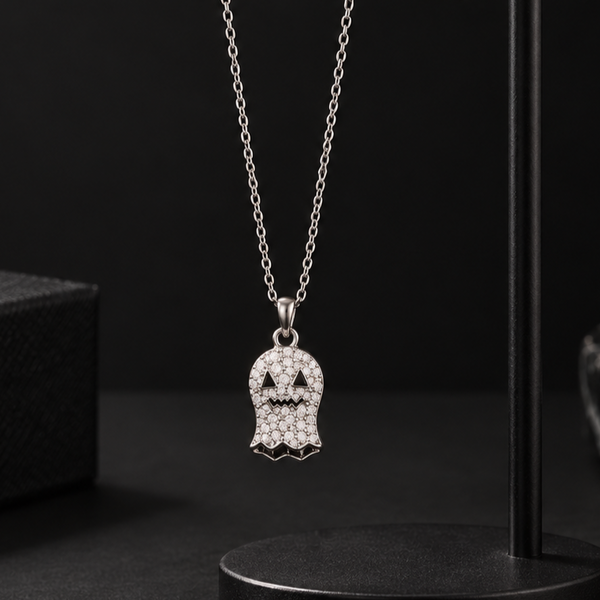 Crystal Skull Silver Necklace