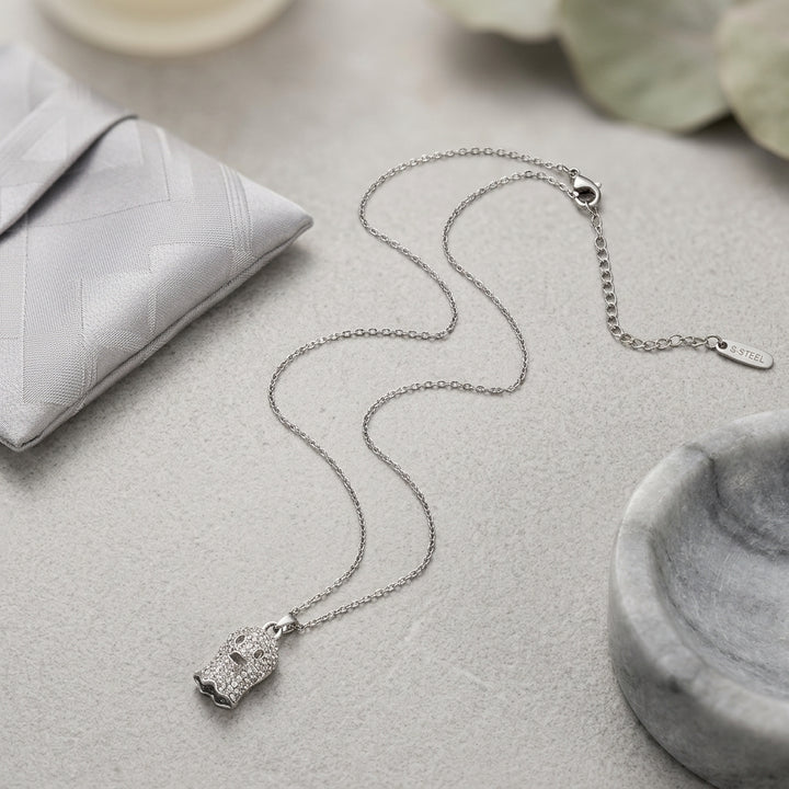 Crystal Skull Silver Necklace