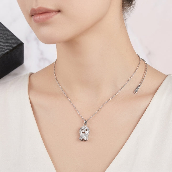 Crystal Skull Silver Necklace