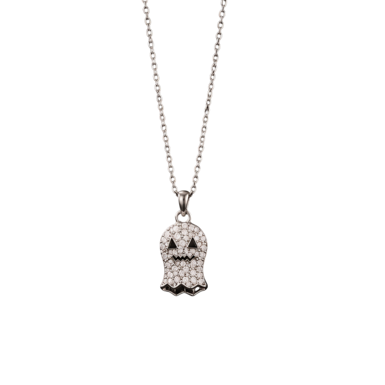 Crystal Skull Silver Necklace